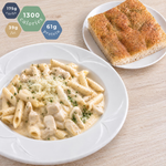Chicken Penne Alfredo with Foccacia Bread - Serves 2