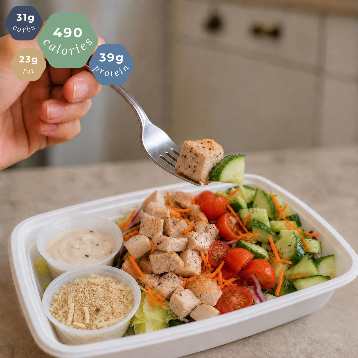Parmesan Chicken Crunch Macro Bowl - Cold